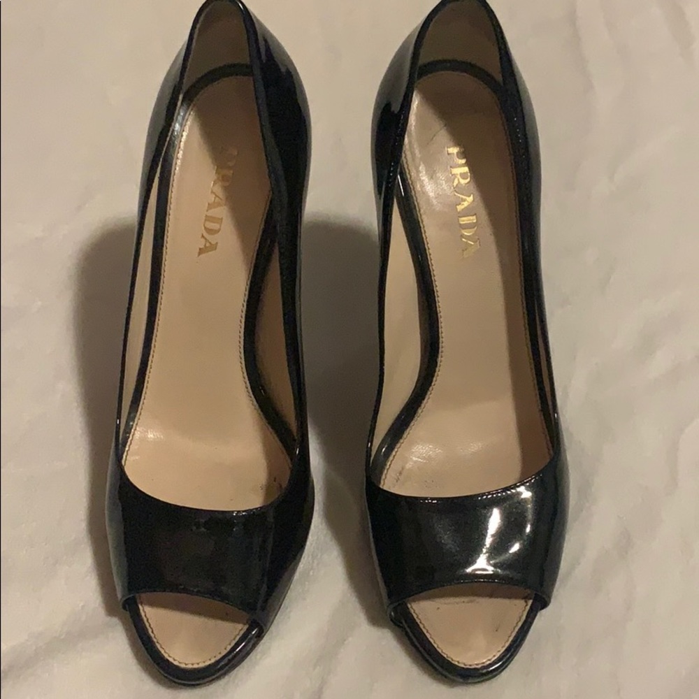 Prada Black Patent Leather Heels